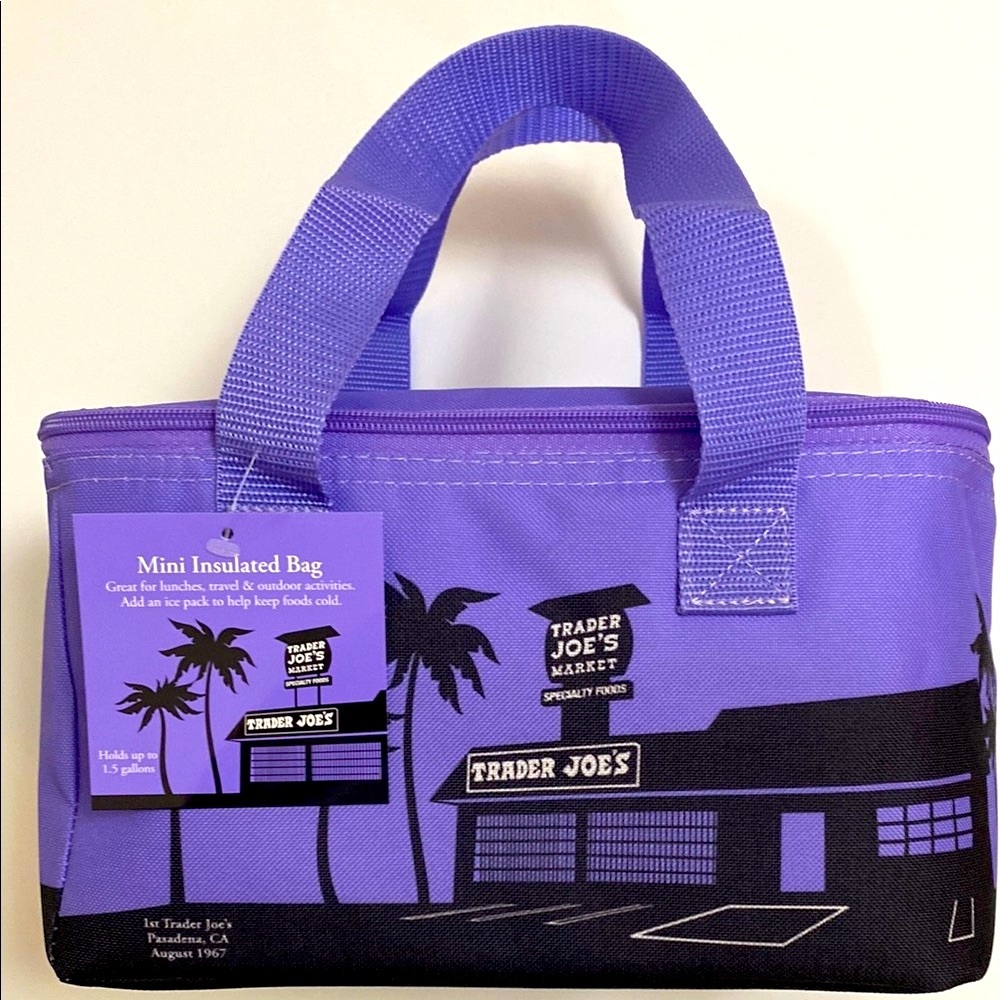 NWT Trader Joe’s MINI Purple Insulated Cooler Bag.